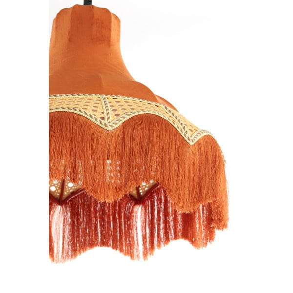 Oranžna viseča svetilka s tekstilnim senčilom ø 40 cm Mizia – Light & Living-image-4