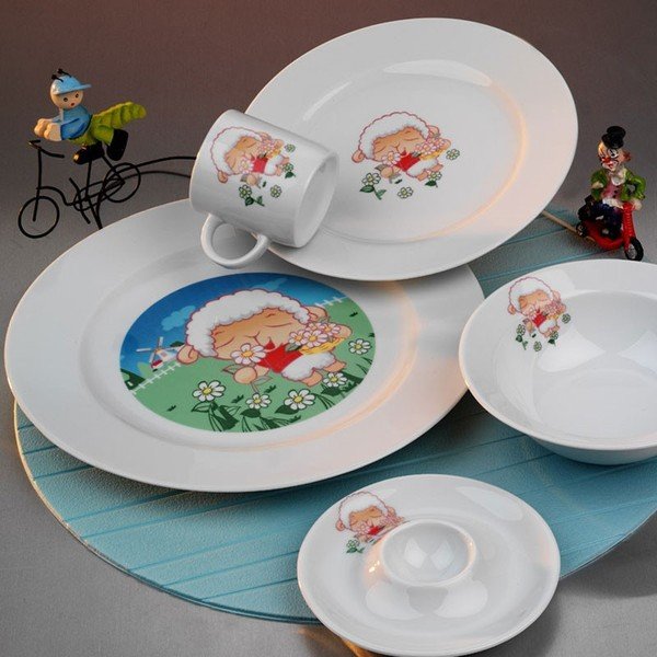 5-delni otroški jedilni set iz porcelana Kütahya Porselen Sheep-image-1