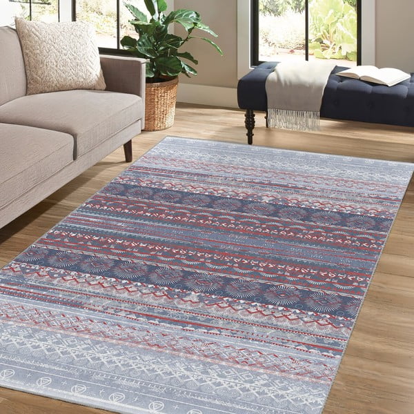 Vijolična/siva pralna preproga 80x150 cm Vintage Stripe – Mila Home-image-4