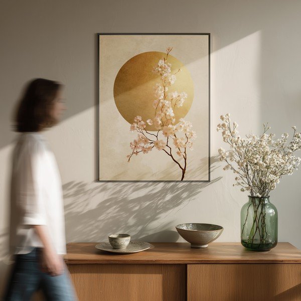 Tiskana slika z okvirjem 60x80 cm Cherry Blossoms – Styler-image-1