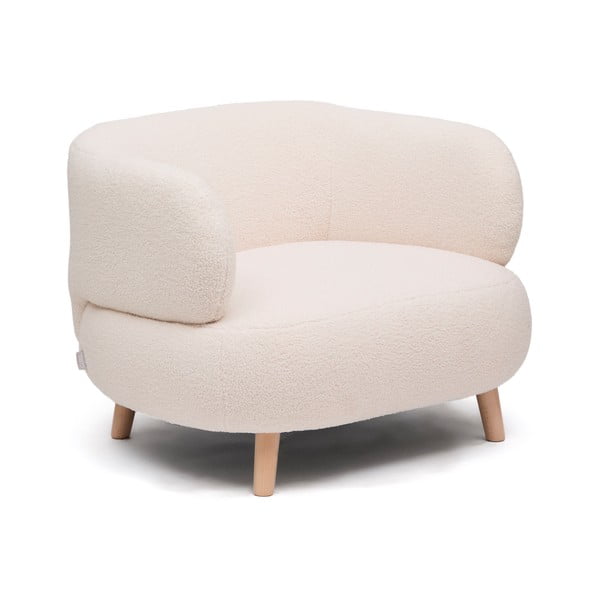 Bež fotelj iz tkanine bouclé Luisa – Kave Home