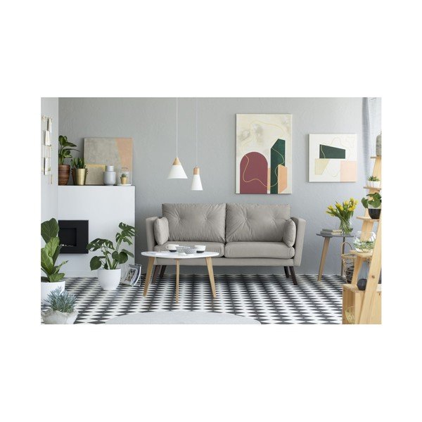 Svetlo siva 3-sedežna zofa Mazzini Sofas Elena-image-2