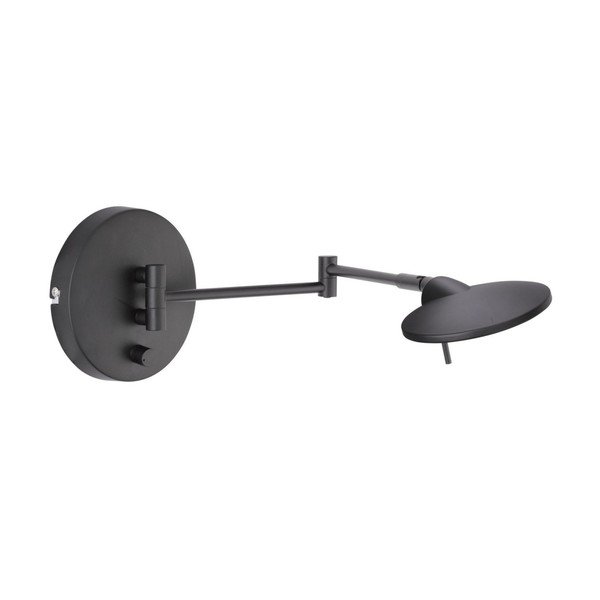 Mat črna LED stenska svetilka z upogljivo konstrukcijo/zatemnitvena Kazan – Trio