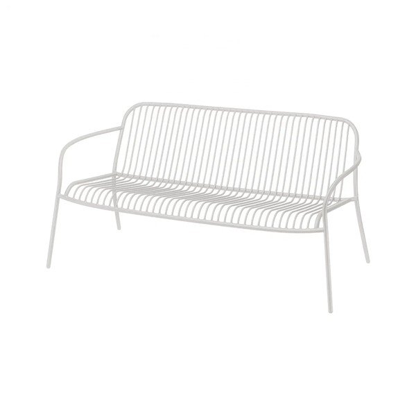 Svetlo siva kovinska vrtna klop Yua Wire – Blomus-image-2