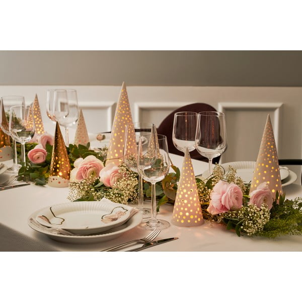 Bel božični svečnik iz kostnega porcelana Kähler Design Nobili, višina 30 cm-image-1