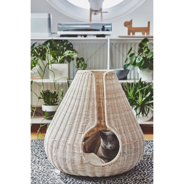 Podloga za mačke iz ratana v naravni barvi ø 56 cm Perla Natural – MiaCara-image-3