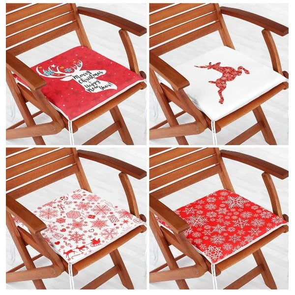 Sedežne blazine z božičnim motivom v kompletu 4 ks 40x40 cm Snowflakes – Mila Home