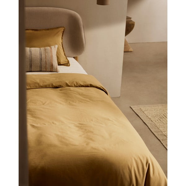 Gorčično rumena posteljnina za zakonsko posteljo/podaljšana iz bombažnega perkala 260x240 cm Sifinia – Kave Home-image-2