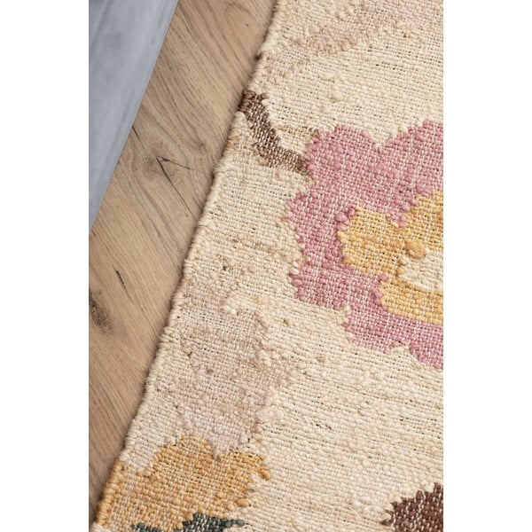 Kremno bela ročno tkana preproga iz jute 120x170 cm Roya Violette – Elle Decoration-image-4