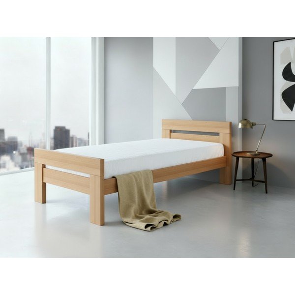 Postelja iz masivne bukve z letvenim dnom 90x200 cm v naravni barvi Fiorentino – B.E.S.-image-1