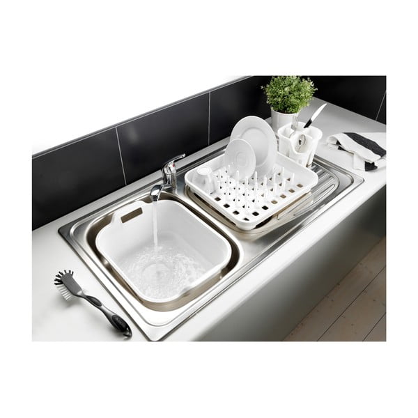 Bel plastičen odcejalnik posode 38x33,5 cm Signature – Addis-image-1