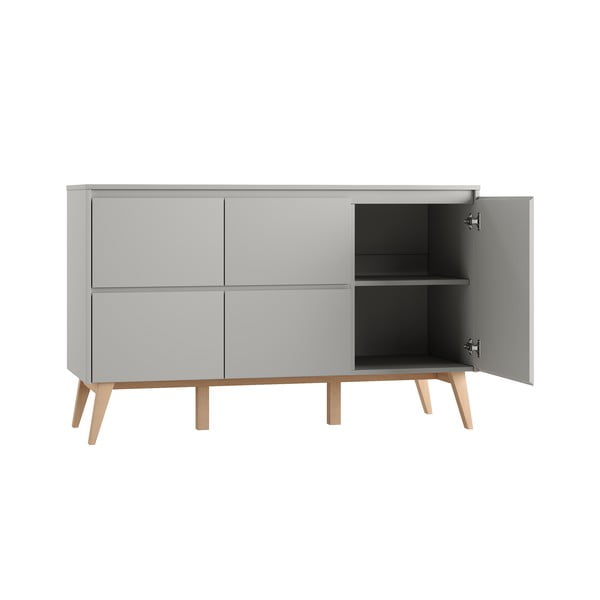 Siva nizka otroška komoda 149x52,5 cm Swing – Pinio-image-3
