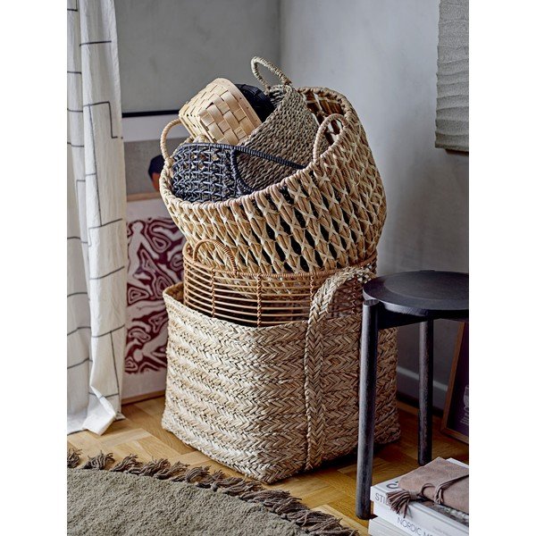 Rjava volnena okrogla preproga ø 110 cm Lenea - Bloomingville-image-1