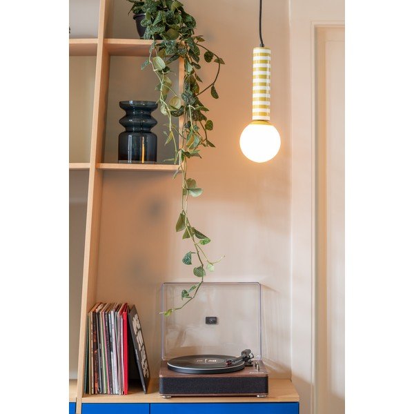 Rumena kovinska viseča svetilka ø 12 cm Rayado Retro – Leitmotiv-image-1