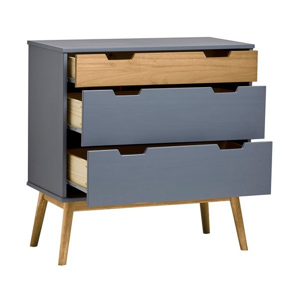 Siva komoda iz masivnega borovega lesa Marckeric Baku, višina 82 cm-image-4