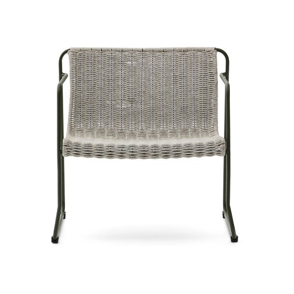 Prašno zelen kovinski vrtni fotelj Maurina – Kave Home-image-2