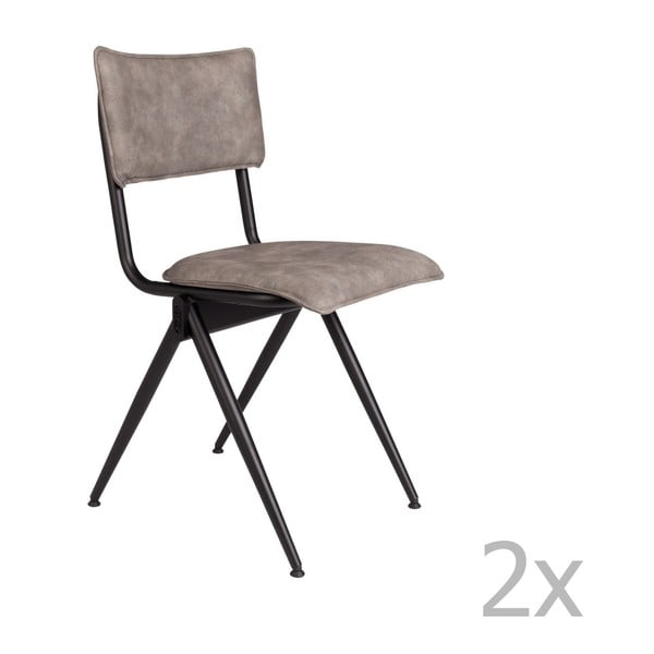 Komplet 2 stolov Dutchbone Willow sive barve