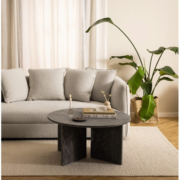 Siva marmorna okrogla mizica ø 90 cm Vega – Actona-image-1