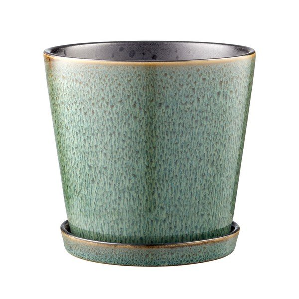 Okrasni cvetlični lonec iz kamenine ø 14 cm Gastro Green/Black – Bitz-image-3