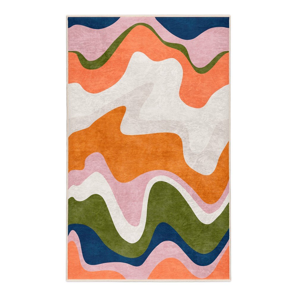 Oranžna pralna preproga Squiggly Orange