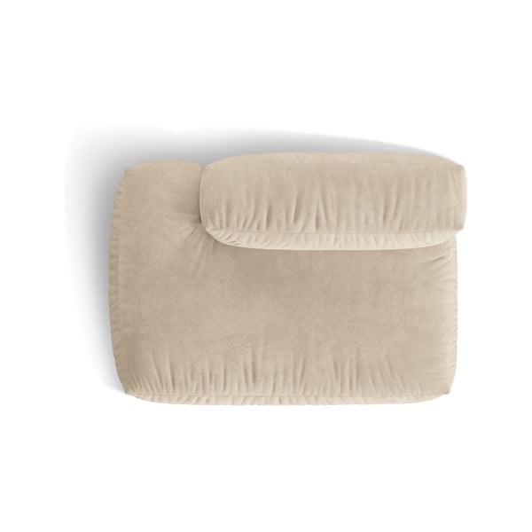 Bež žameten modul za sedežno garnituro (levi kot) Martina – Micadoni -image-4