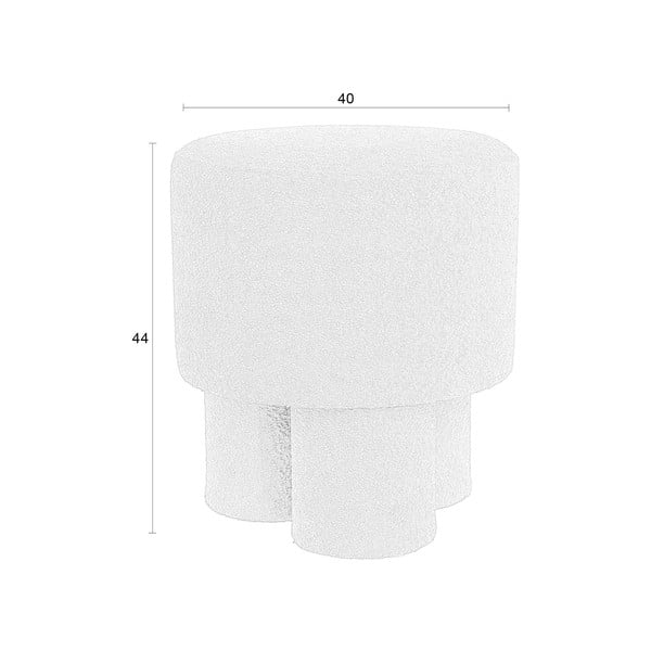 Bel tabure iz tkanine bouclé Marcos – White Label-image-4