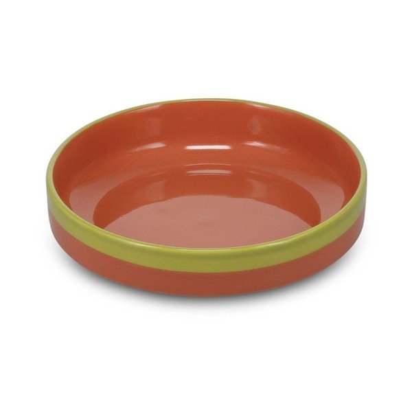 Zelen/oranžen jušni krožnik iz kamenine ø 21 cm Duo – ONA