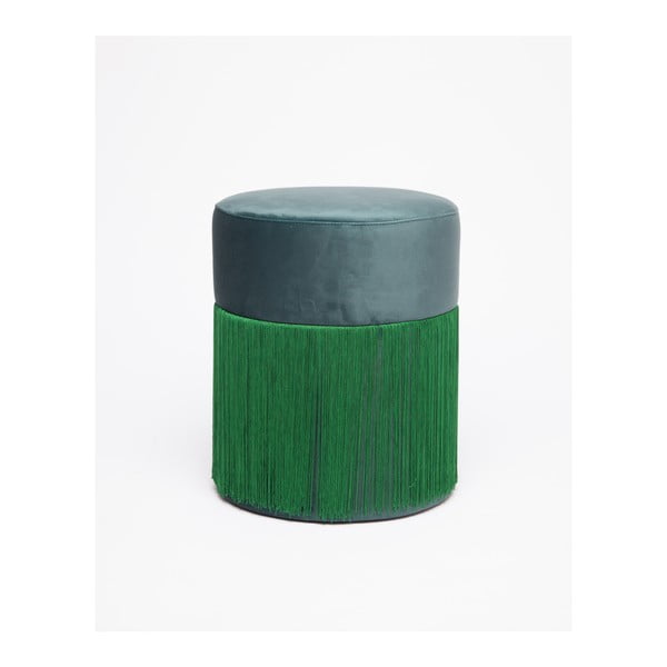 Zeleni puf z žametno prevleko Velvet Atelier, ø 36 cm