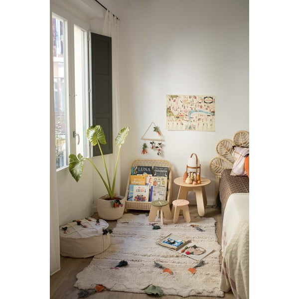 Kremno bela bombažna otroška igralna preproga 120x160 cm Veggie Garden – Lorena Canals-image-1