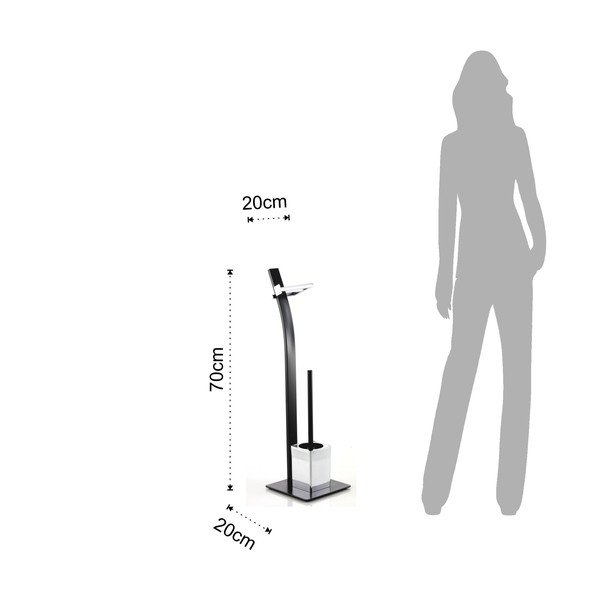 Jekleno držalo za toaletni papir z WC krtačko Sayo - Tomasucci-image-3
