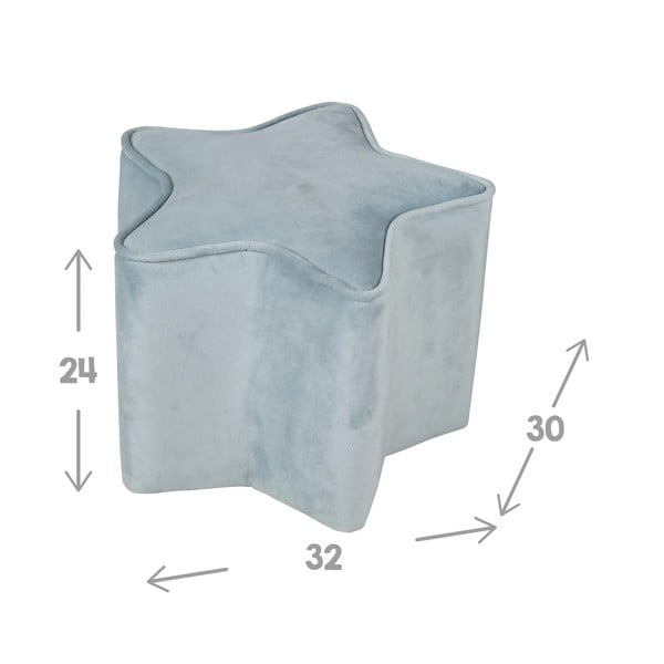 Svetlo moder žameten otroški tabure Lil Sofa – Roba-image-3