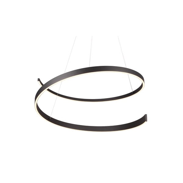 Črna LED viseča svetilka z glasovnim upravljanjem s pomočjo mobilne aplikacije s kovinskim senčilom ø 75 cm Cinardi – CINQUE-image-3