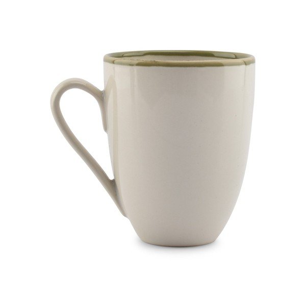 Zelena/kremno bela skodelica iz kamenine 350 ml Gravel – ONA