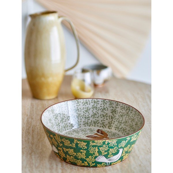 Zelena keramična skleda ø 28 cm Hezha – Bloomingville-image-1