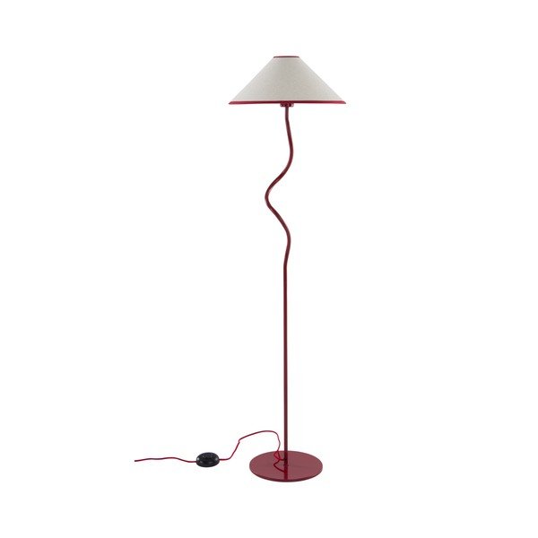 Rdeča/bela tekstilna zatemnitvena stoječa svetilka (višina 148 cm) Juliet – Jotex