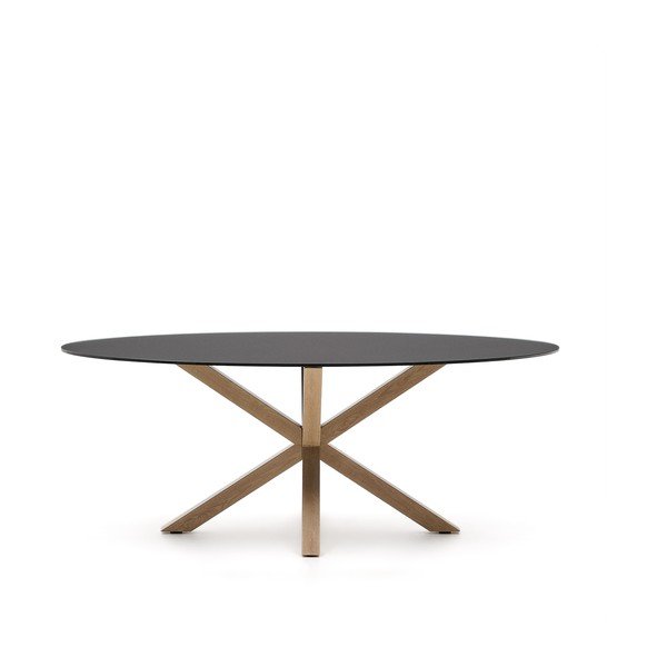 Jedilna miza s stekleno mizno ploščo 100x200 cm Argo – Kave Home-image-2