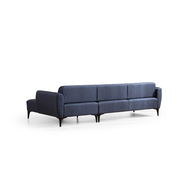 Modra kotna sedežna garnitura  Belissimo, desni kot – Balcab Home-image-3