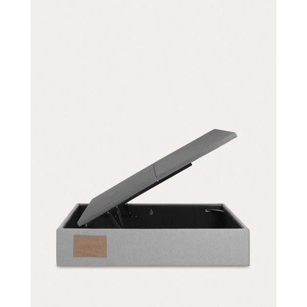 Siva oblazinjena zakonska postelja s prostorom za shranjevanje 180x200 cm Matters – Kave Home-image-4