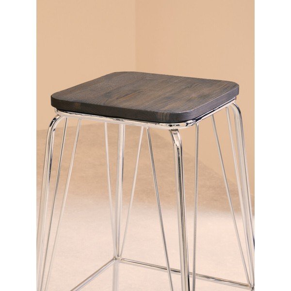 Stolček iz masivnega bresta v srebrni barvi/v naravni barvi District – Premier Housewares-image-3