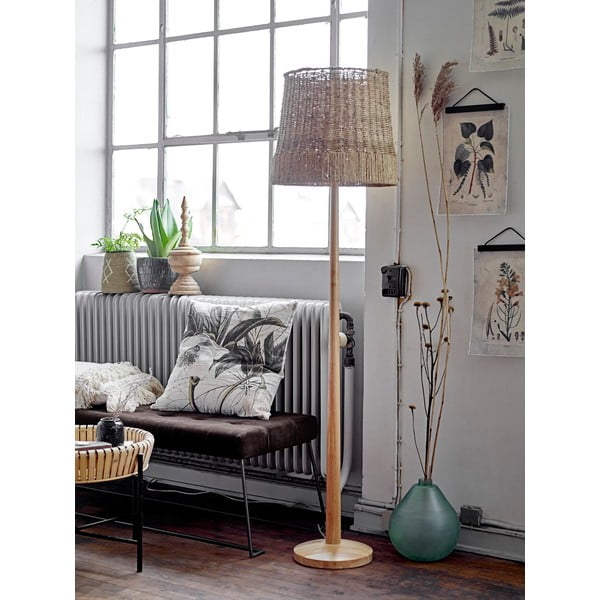 Stoječa svetilka v naravni barvi s senčilom iz ratana (višina 160 cm) Kakasi – Bloomingville-image-1