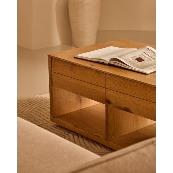 Mizica v hrastovem dekorju v naravni barvi 60x140 cm Alguema – Kave Home-image-2