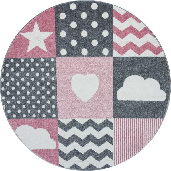 Rožnato-siva otroška preproga ø 120 cm Kids – Ayyildiz Carpets