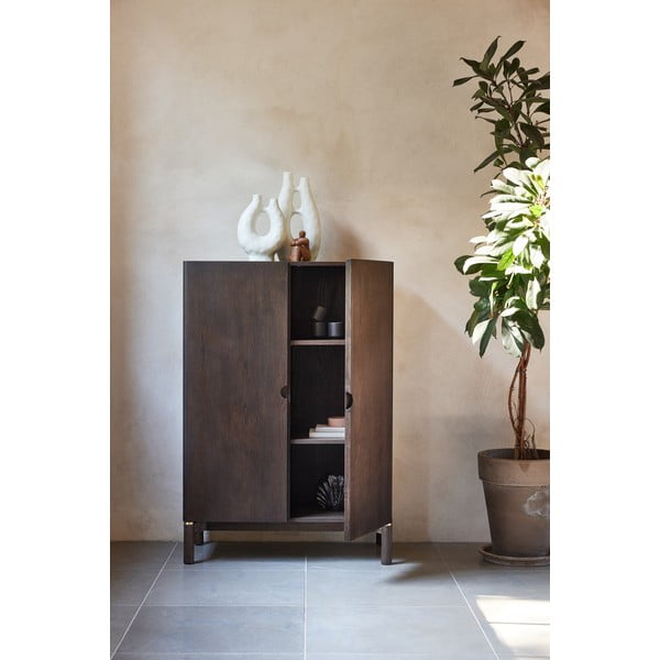 Temno rjava omarica v hrastovem dekorju 90x130 cm Arun – Unique Furniture-image-1