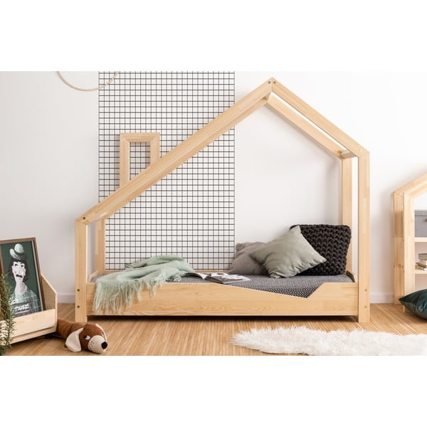 Otroška postelja hiška iz borovega lesa Adeko Luna Adra, 70 x 150 cm