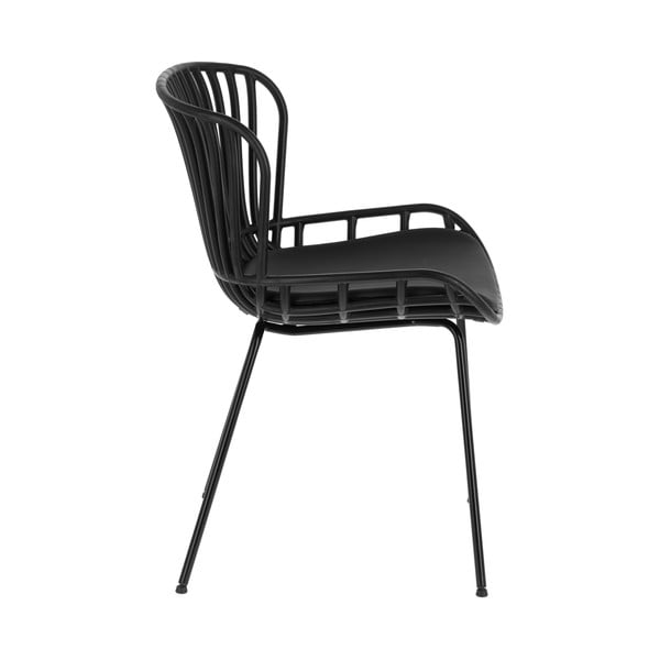 Črn vrtni stol z jekleno konstrukcijo Kave Home Surpik-image-2