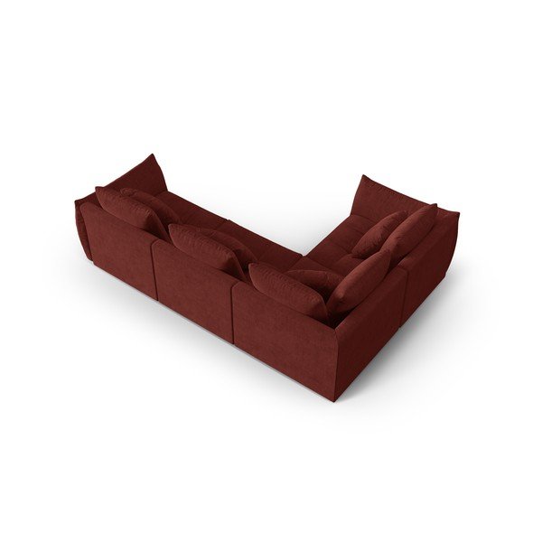 Rdeča kotna sedežna garnitura (levi kot/v obliki črke L) Bloom – Micadoni Home-image-3
