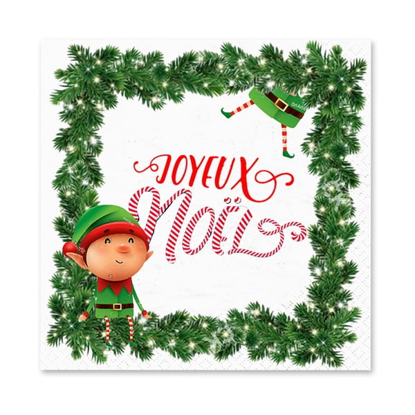 Prtički v kompletu 20 ks 33x33 cm Prankster Elf – Homéa