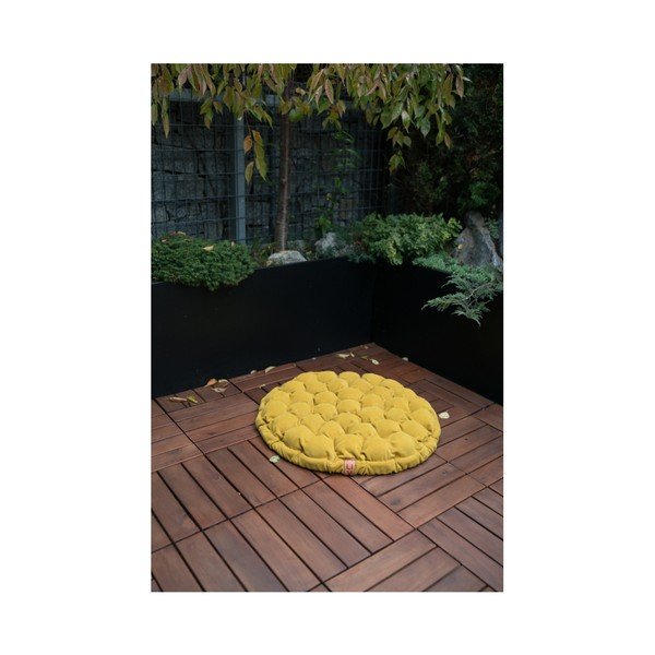 Temno rjava sedežna blazina z masažnimi kroglicami Linda Vrňáková Bloom, Ø 65 cm-image-3
