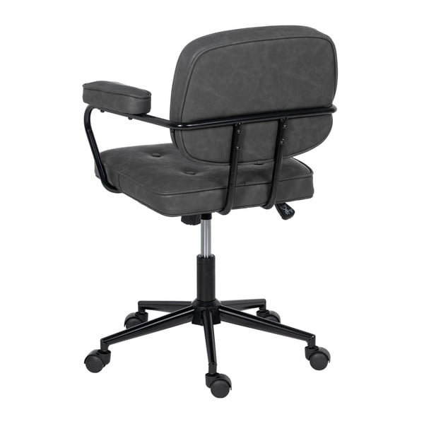 Antracitno siv pisarniški stol iz umetnega usnja – Ixia-image-4