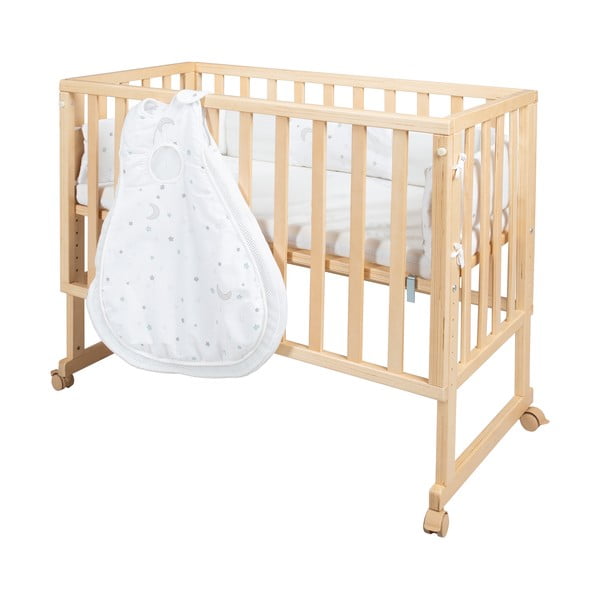 Otroška posteljica na koleščkih v naravni barvi 90x45 cm Star Magic – Roba